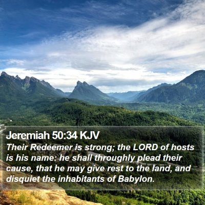 Jeremiah 50:34 KJV Bible Verse Image